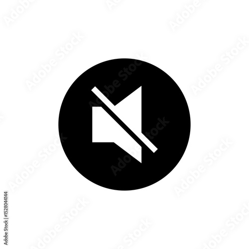 Flat Audio Mute Icon – Speaker Off Vector Illustration