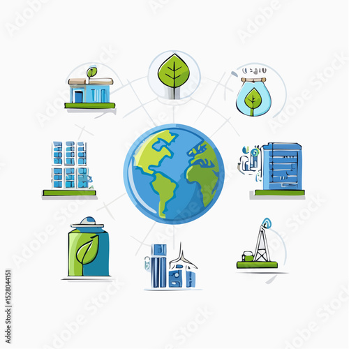 Sustainable Energy Icons Eco-Friendly Solutions for a Greener Planet