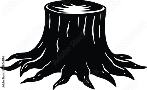 tree stump vector icon
