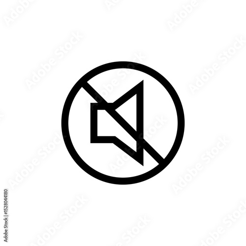 Flat Audio Mute Icon – Speaker Off Vector Illustration