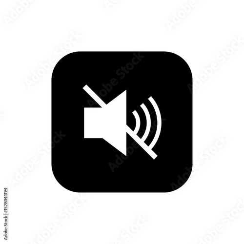Flat Audio Mute Icon – Speaker Off Vector Illustration