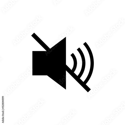 Flat Audio Mute Icon – Speaker Off Vector Illustration