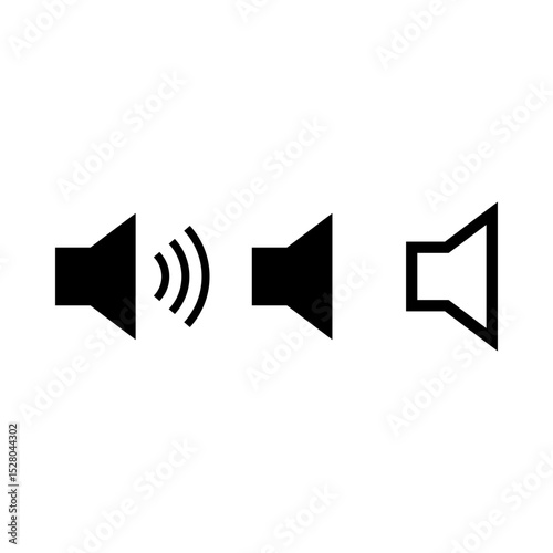 Vector Sound Icons Set – Flat and Outline Loudspeaker Symbols