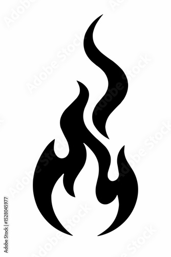 Vector illustration of a tribal fire bird tattoo design symbol