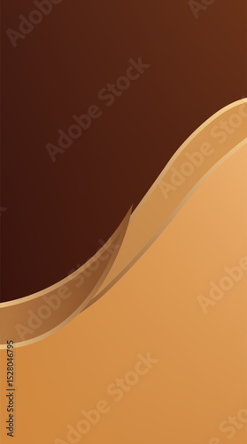 Brown and gold color wave and curve elegant stylish background. Wallpaper design