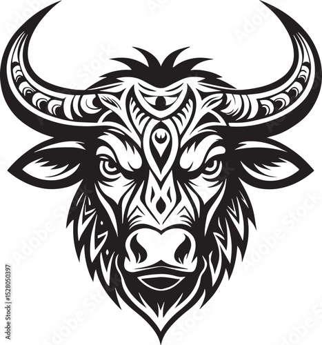 bull skull isolated on white background