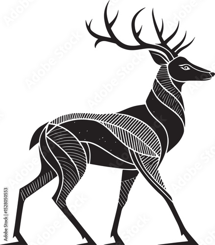 deer silhouette vector, silhouette of a deer