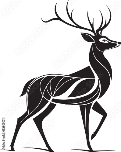 deer silhouette vector, silhouette of a deer