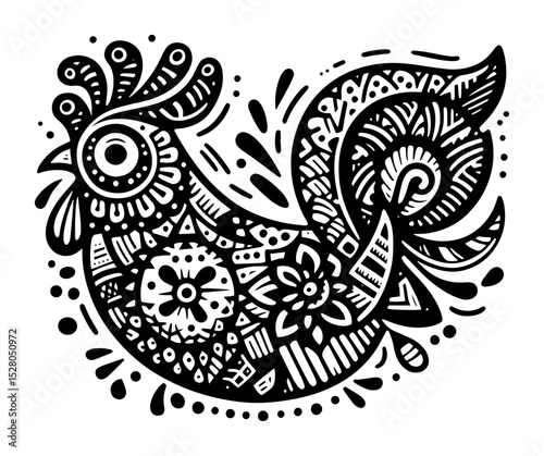 folk art stylized decorative rooster