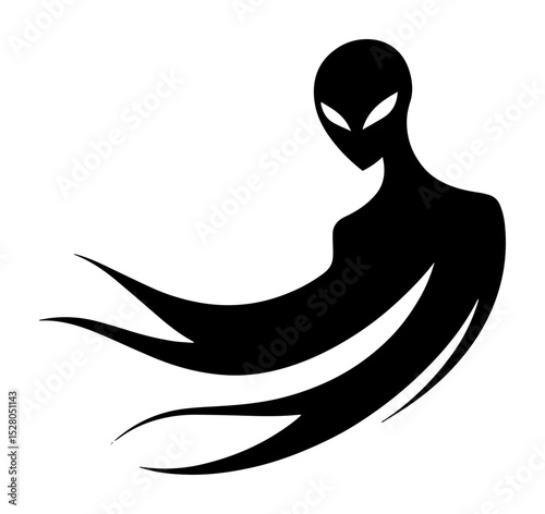 ghost alien silhouette abstract vector