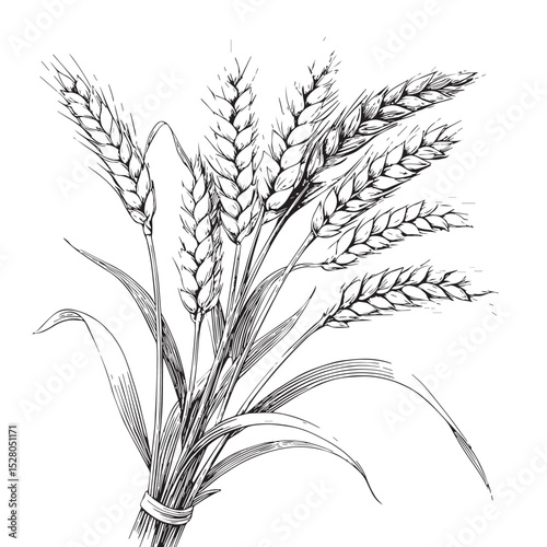 wheat ears isolated on white