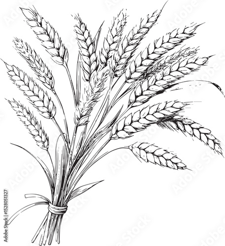 wheat ears isolated on white