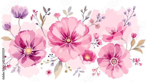 Flowers watercolor Background