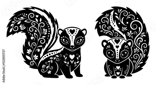 decorative skunk animal vector illustration