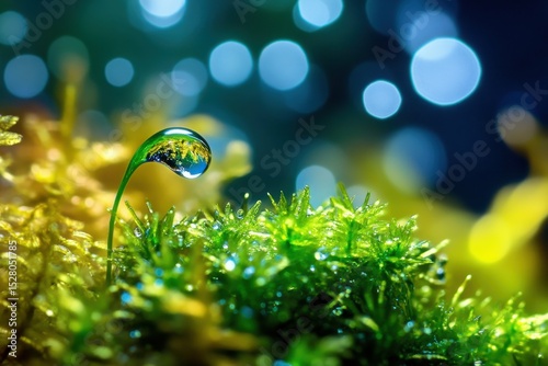 high detail image of raining drop on glass window with nature bokhe