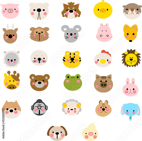 set of funny animals