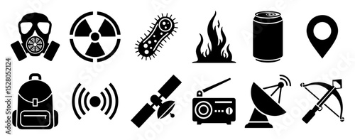 survival and apocalypse icon vector pack