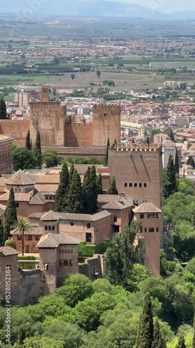View of the Alhambra palaces in Granada, Spain
