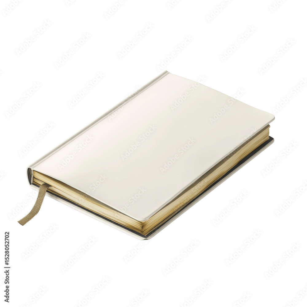 Fototapeta premium Blank White Hardcover Book with Gold Accents - Mockup