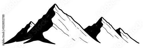 mountain peak silhouette vector illustration