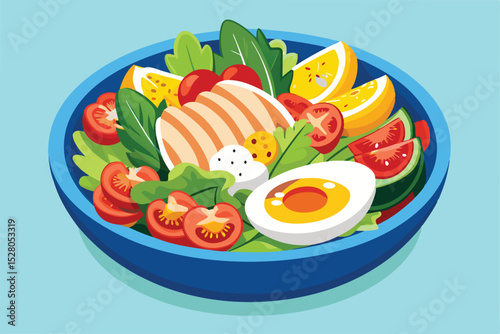 Delicious and Healthy Chicken Salad Bowl Recipe A Vibrant Mix of Fresh Ingredients