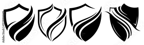 heraldic shields and badges vector set