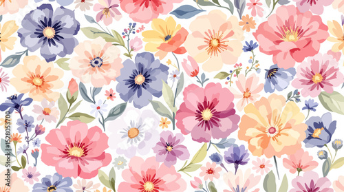 Flowers watercolor Background