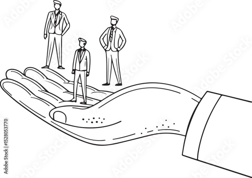 One Line Art of Leadership and Workplace Safety Concept

