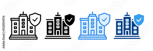 Corporate Insurance Icon Set Multiple Style Collection