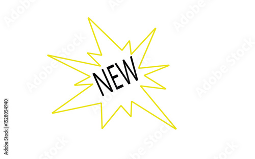 New Announcement Starburst | Yellow Burst with Text for Marketing and Promotional Designs,handmade