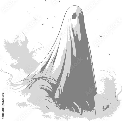 ghostly vector illustration of a silhouette of a Horror