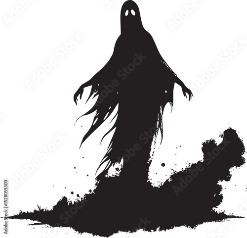 ghostly vector illustration of a silhouette of a Horror
