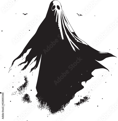 ghostly vector illustration of a silhouette of a Horror