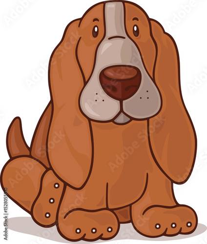 BASSET HOUND DOG SITTING