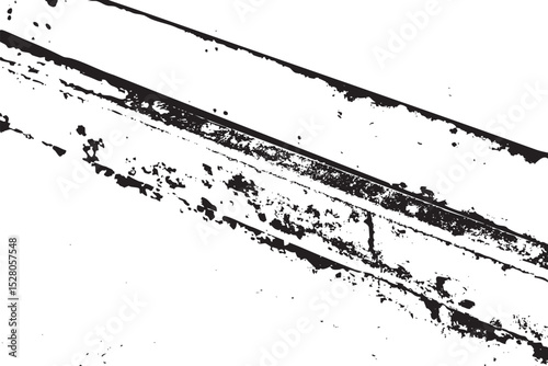 Abstract grunge black and white distressed texture overlay effect vector design element