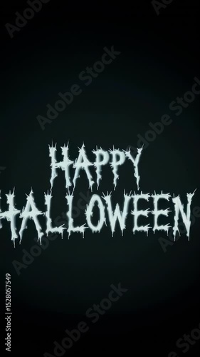 Spooky happy halloween greeting with glowing dripping letters, dark background and eerie mood – holiday celebration, seasonal greeting, horror theme