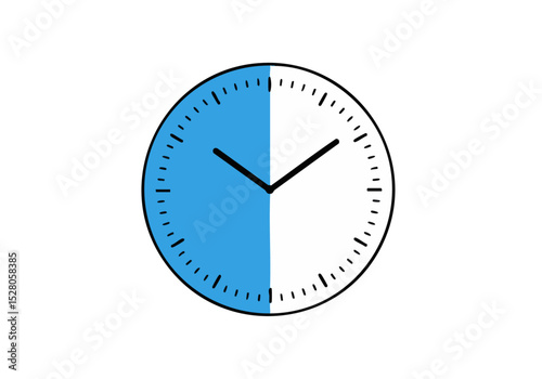A clock illustrates the ?Blue Zone Eating? method, dividing time into eating and fasting periods. Clean, modern design with clear visual separation. Suitable for health and wellness content.