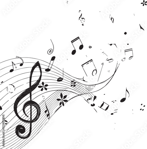 music background with treble clef, treble clef vector illustration