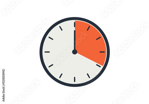 A stylized clock face shows one half orange, representing a long fast time interval. Clean, modern design. Suitable for digital backgrounds and website graphics.
