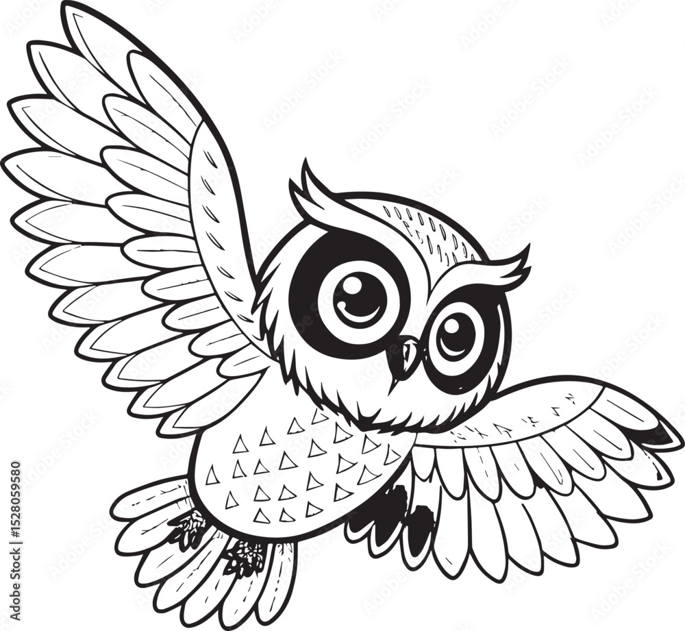 Obraz premium owl play with wings vector art pecha, owl mask, owl logo vector
