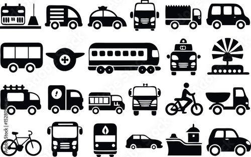 transportation icons set