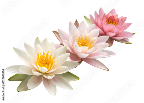 Three pieces pink water lily