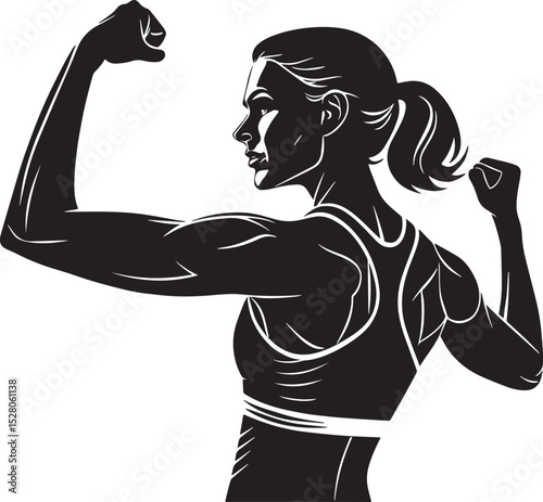 silhouette of a woman boxing , silhouette of a woman gym