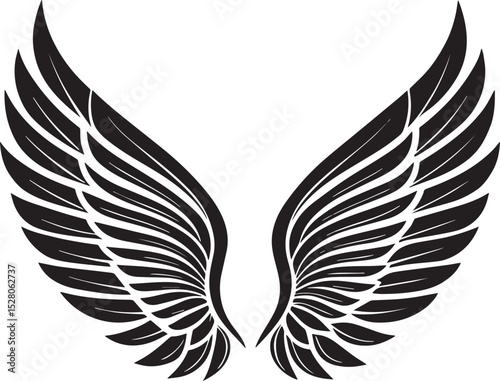 wings vector illustration, wing angel fly vector