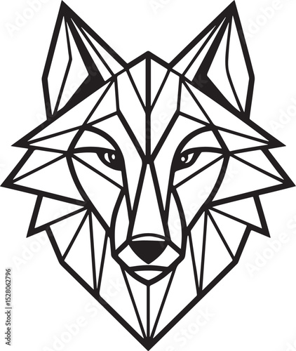 fox head, wolf head vector, fox logo black white photos