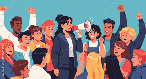 Empowering Voices A Diverse Crowd Rallying Together