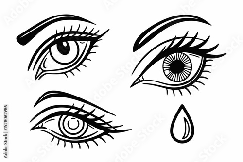 vector illustration of a female eye