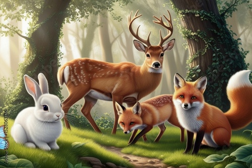 Wildlife Illustration with Gentle Light