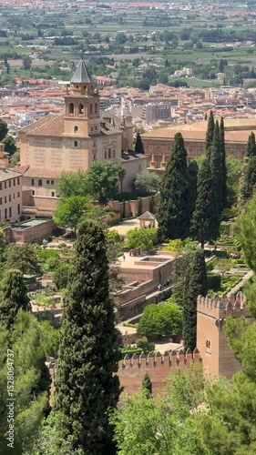 View of the Alhambra palaces in Granada, Spain