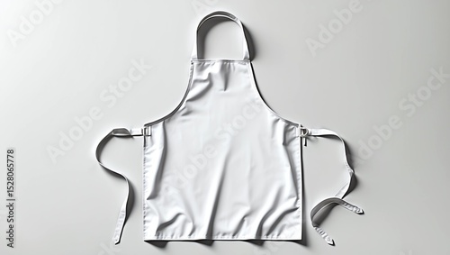 Blank white apron with strap mockup, top view photo